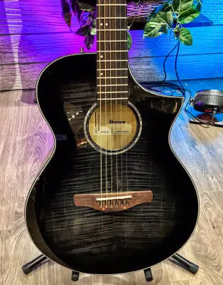 Ibanez - AEWC400 Acoustic/Electric Guitar - Transparent Black Sunburst High Gloss